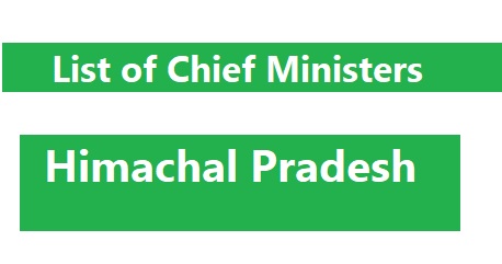 List of Chief Ministers of Himachal Pradesh