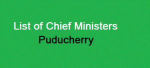 List of Chief Ministers of Puducherry