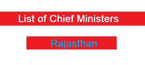 List of Chief Ministers of Rajasthan