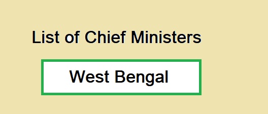 List of Chief Ministers of West Bengal