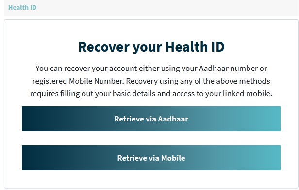 recover your health id