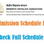 KV Admission Schedule