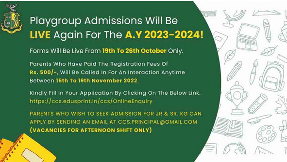 Christ Church School Mumbai admission 2023-24 notification