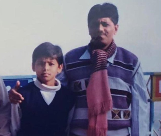 Young Suryakumar Yadav with his father