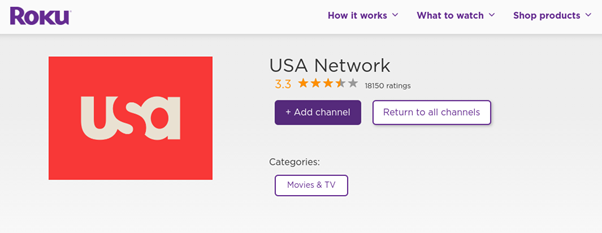 Activate USA Network Channel on Roku